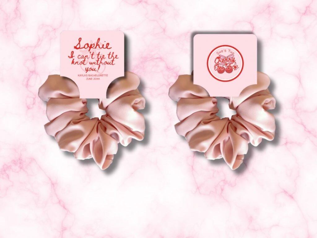 cherry on top bachelorette scrunchie tag