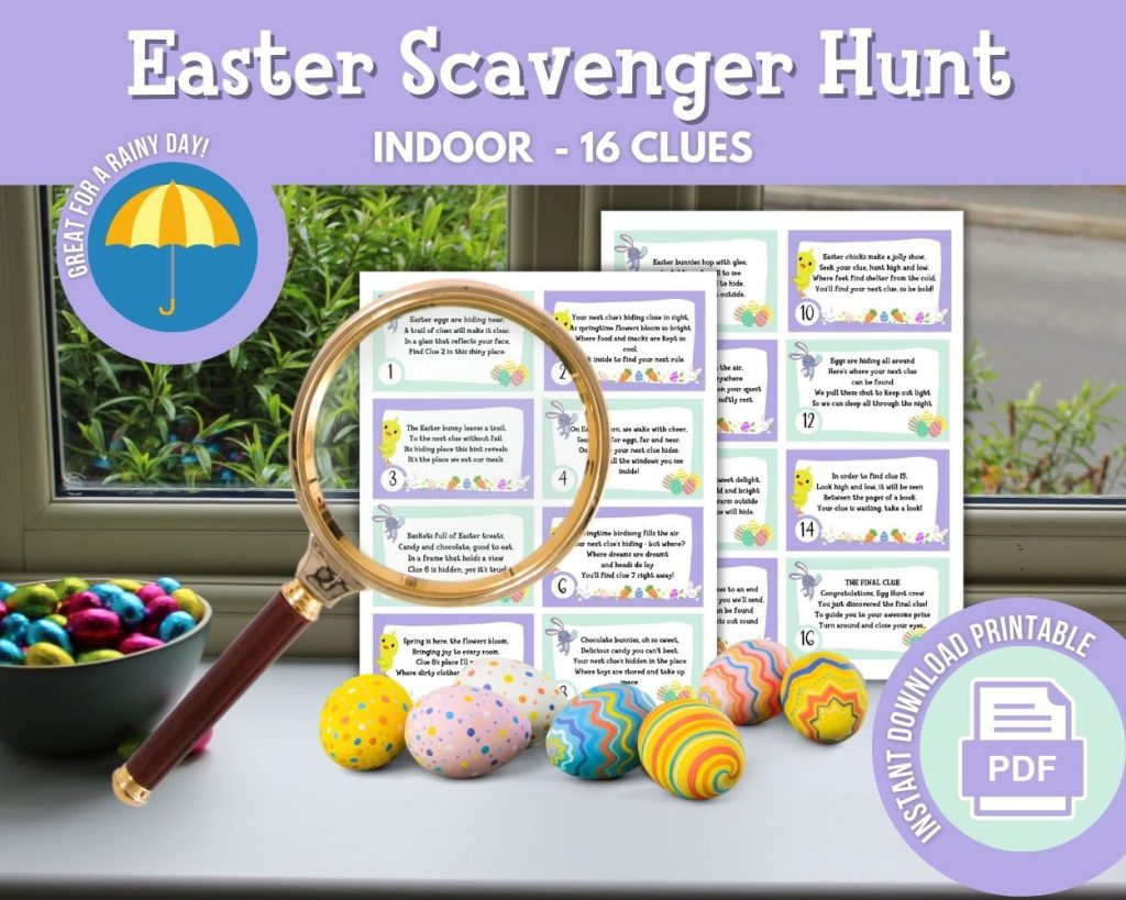 Easter egg indoor scavenger hunt
