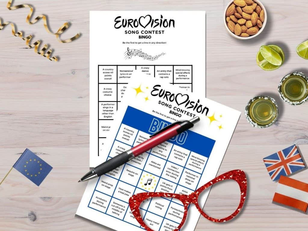 eurovision song contest bingo drinking game