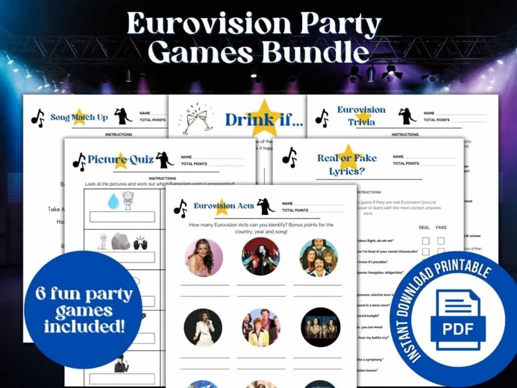 eurovision song contest party games bundle