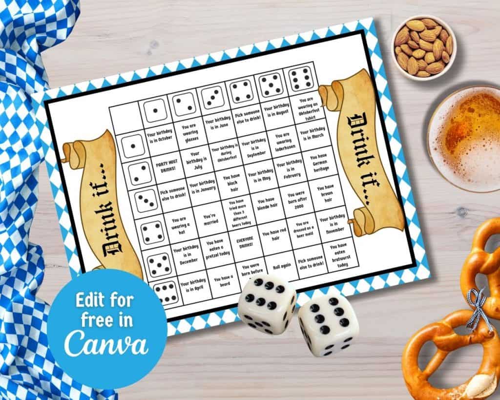 oktoberfest party drinking dice game