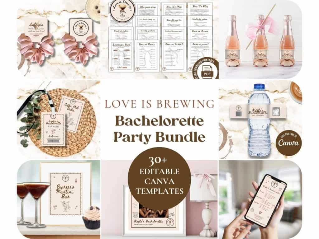 love is brewing bachelorette diy bundle