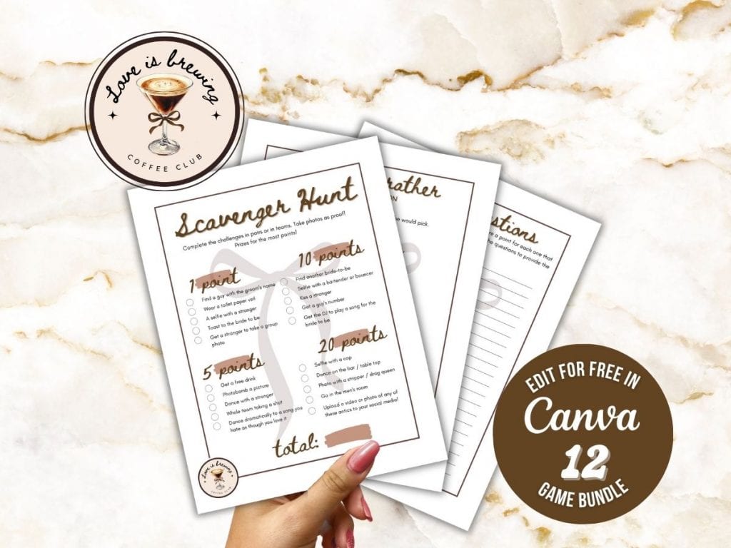 love is brewing bachelorette editable games