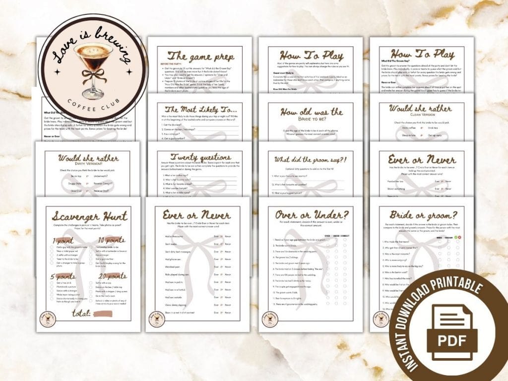 love is brewing bachelorette party games