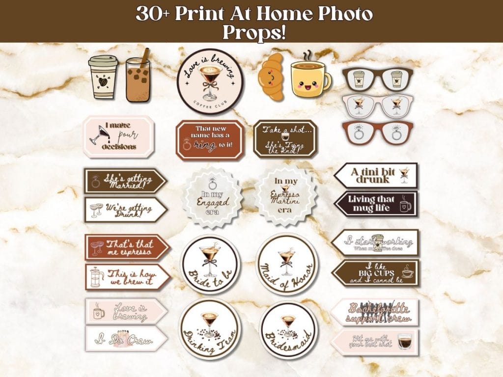 love is brewing bachelorette photo props