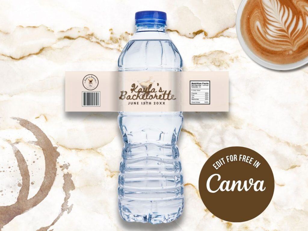 love is brewing bachelorette water bottle label