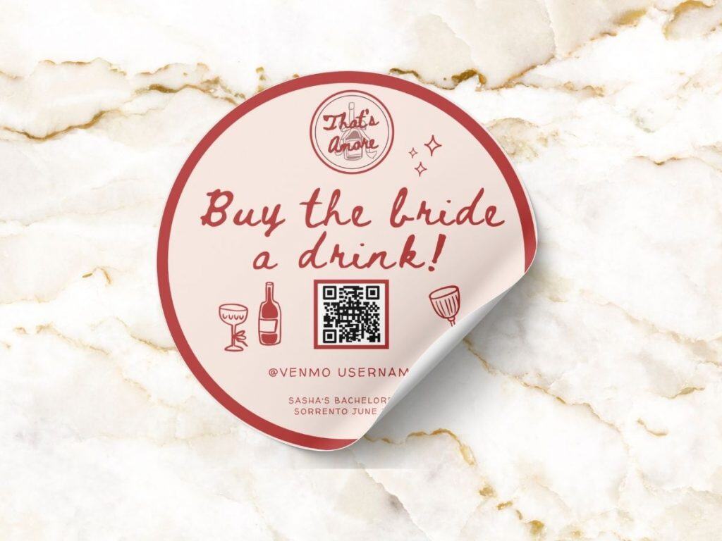 that's amore bachelorette drink sticker