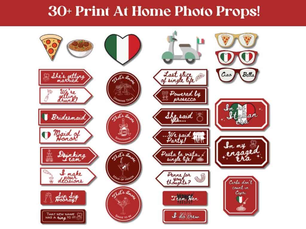 that's amore bachelorette photo props