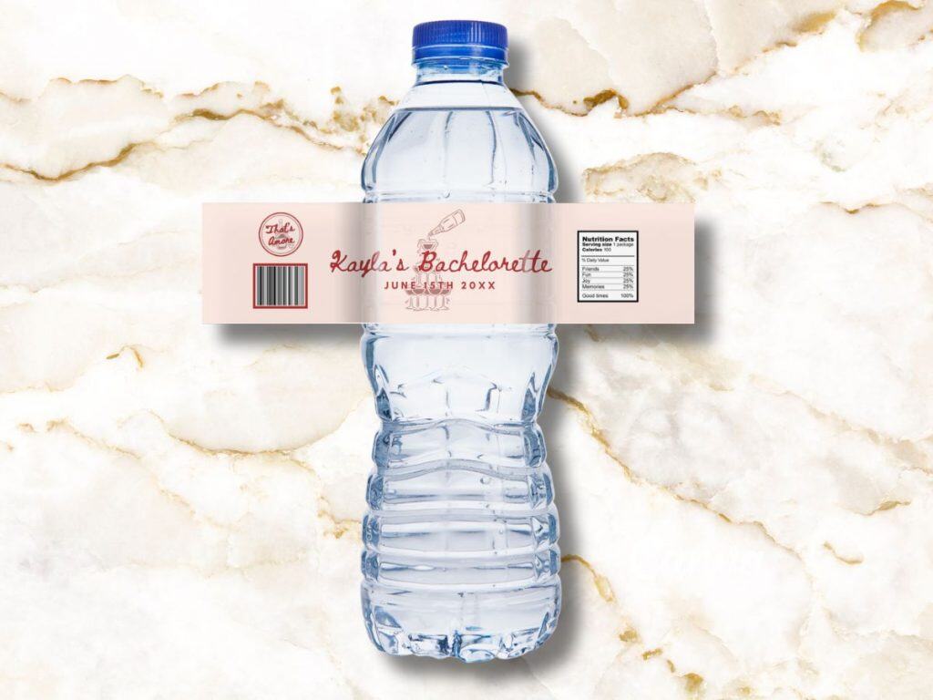that's amore bachelorette water bottle label