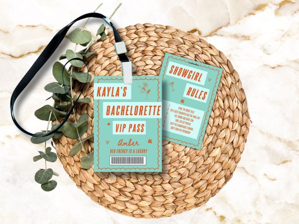 showgirl bachelorette lanyard