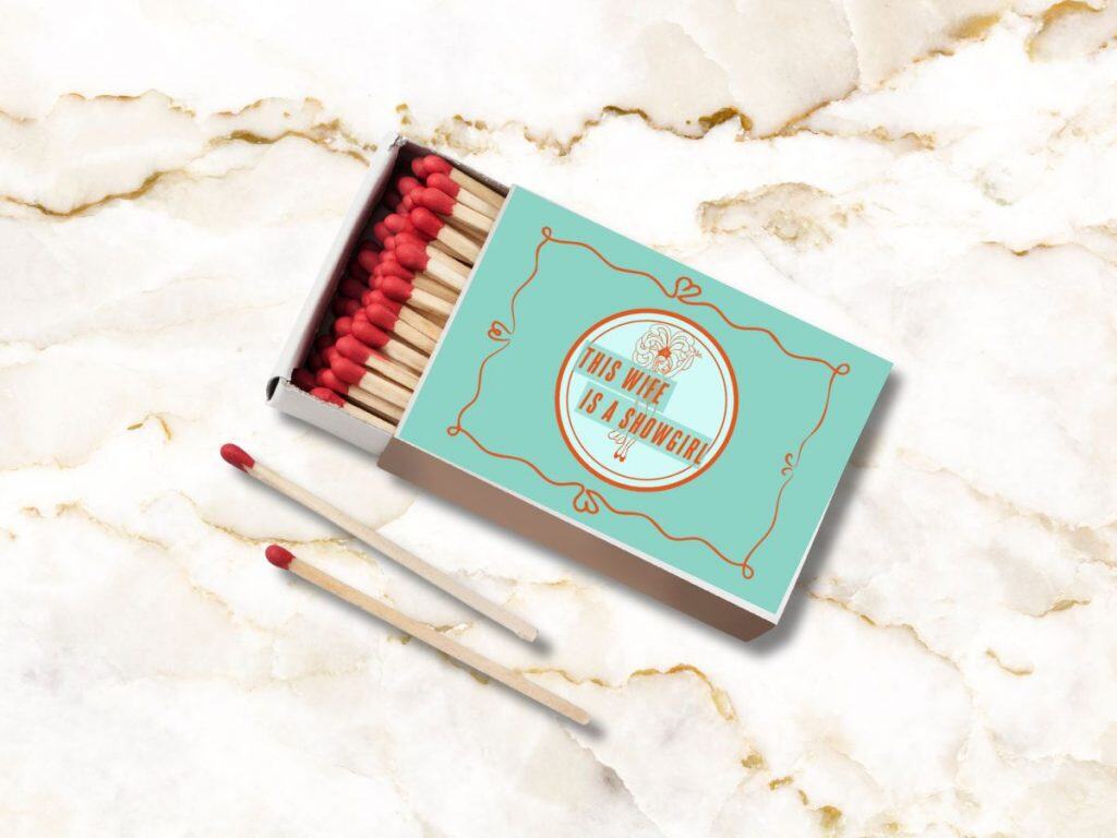 showgirl bachelorette matchbox cover
