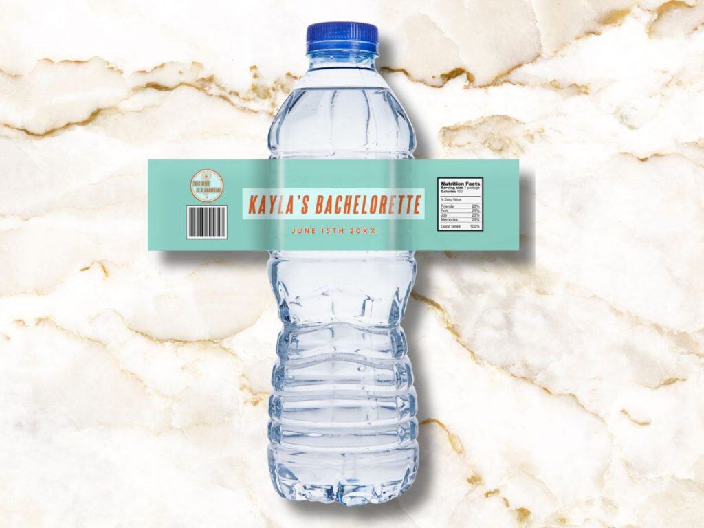 showgirl bachelorette water bottle label