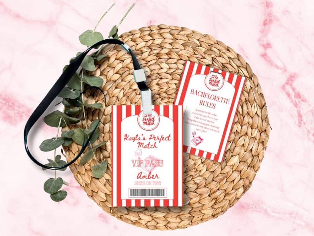 The Perfect Match bachelorette lanyard