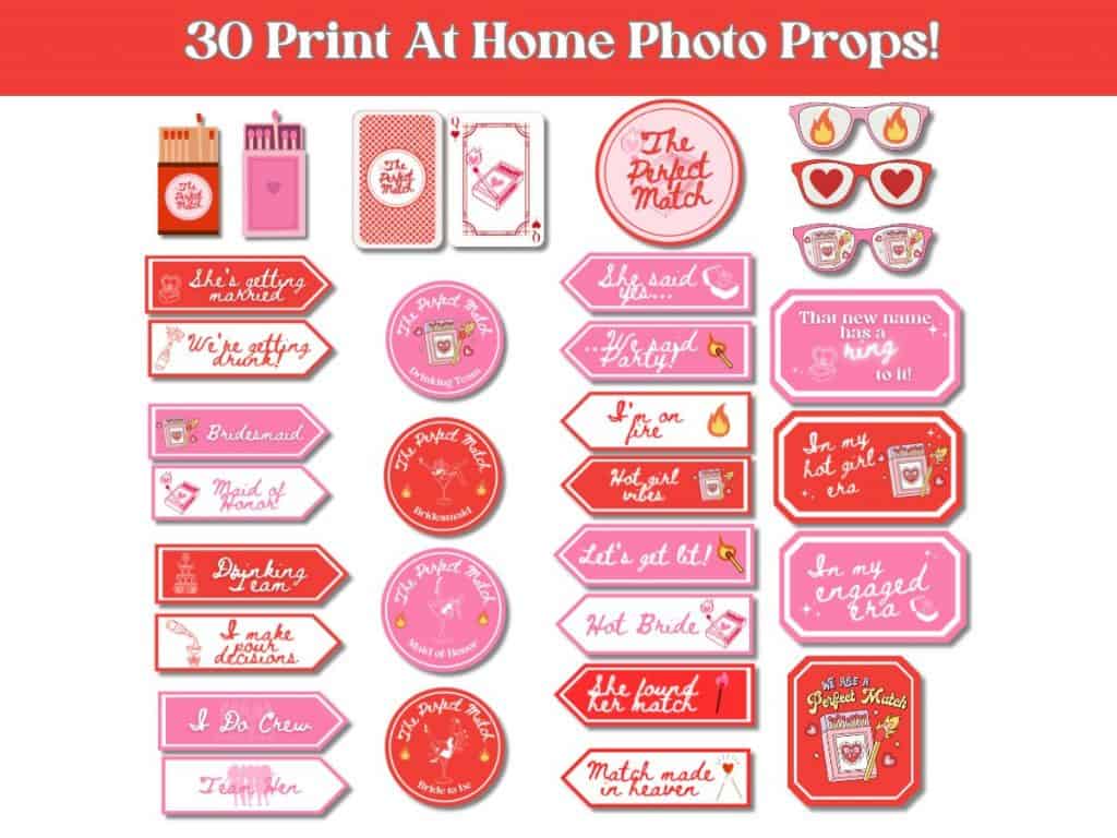 The Perfect Match bachelorette photo props