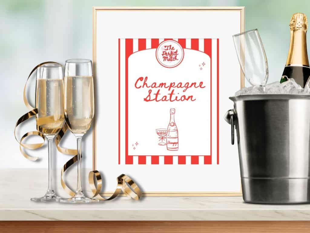 The Perfect Match bachelorette table sign