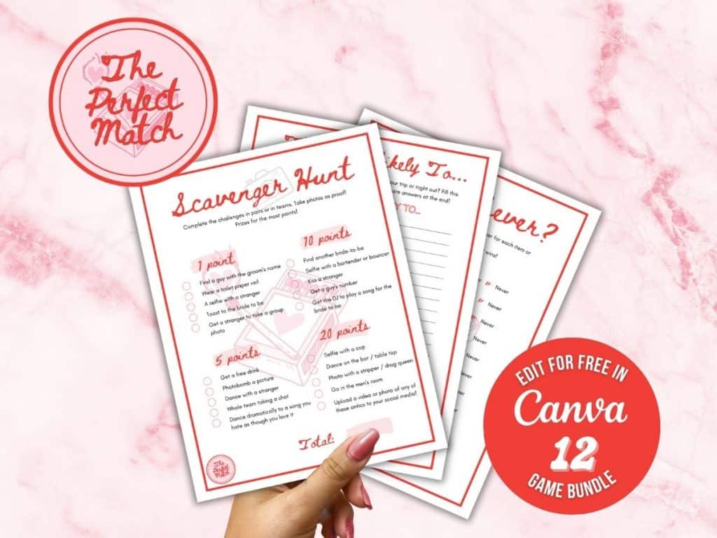 The Perfect Match editable game bundle