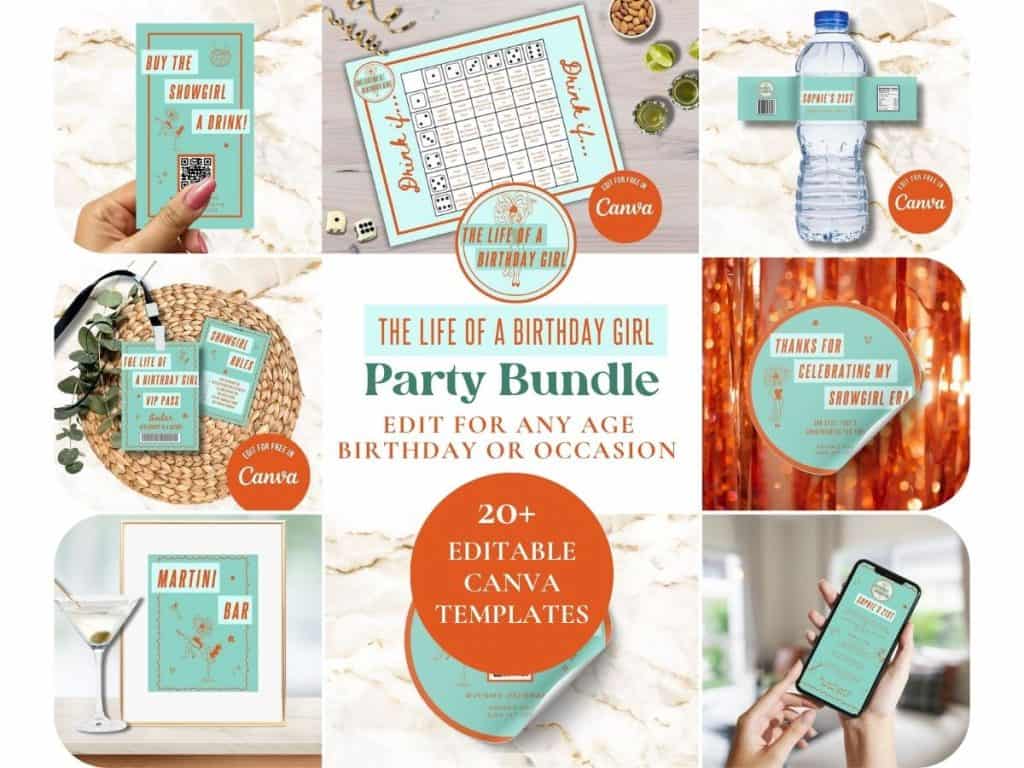 the life of a birthday girl showgirl birthday party bundle