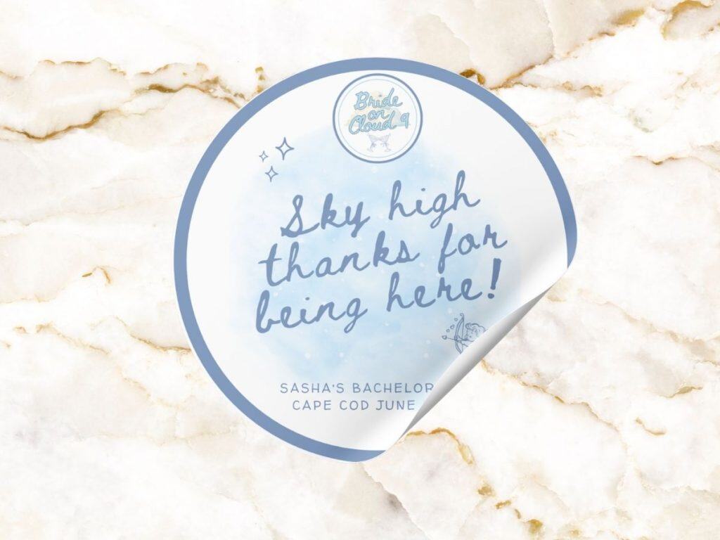 cloud 9 bachelorette favor sticker
