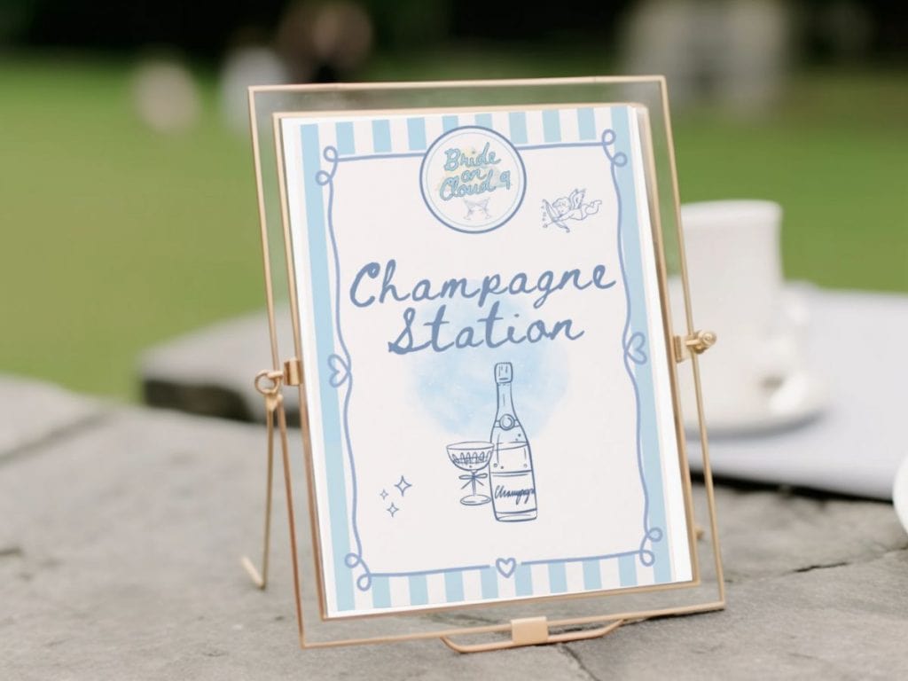 cloud 9 bachelorette table sign