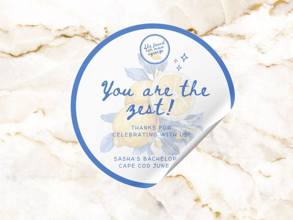 main squeeze bachelorette favor sticker
