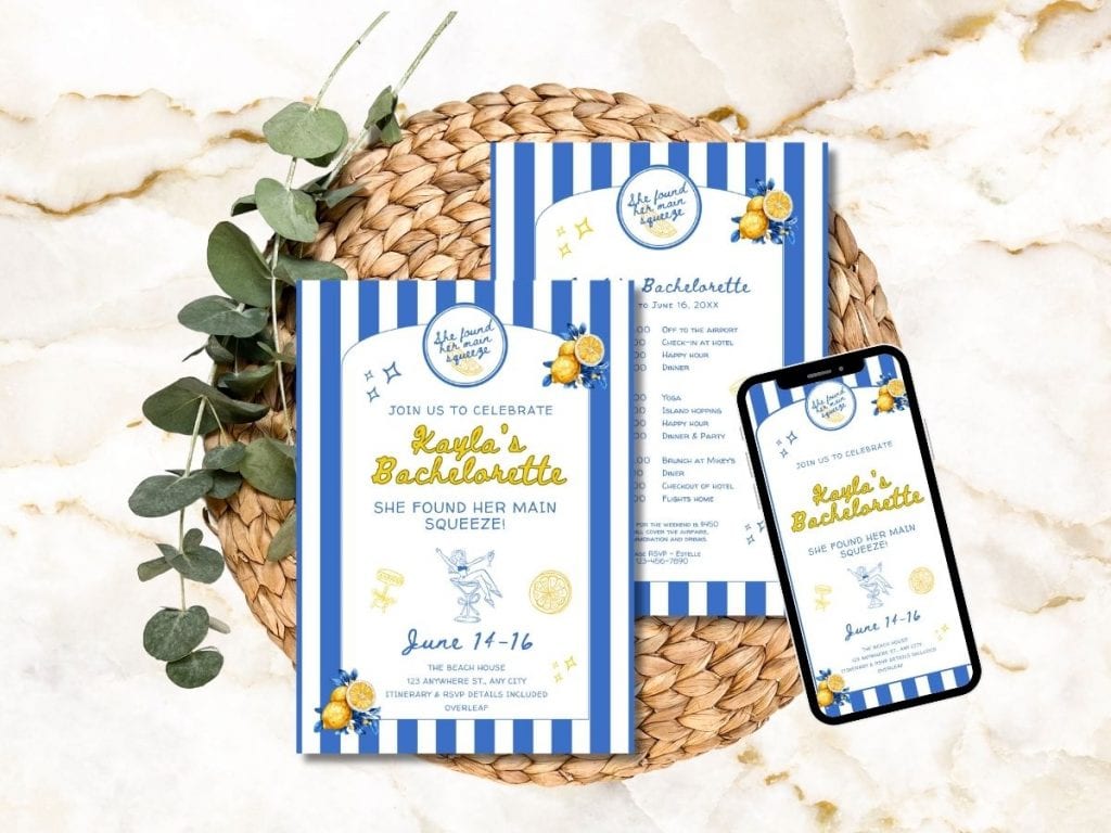 main squeeze bachelorette invitation