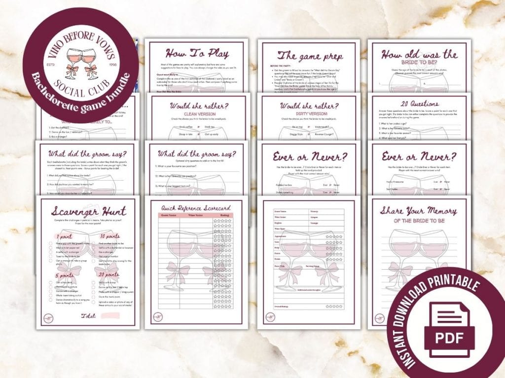 vino before vows bachelorette drinking games