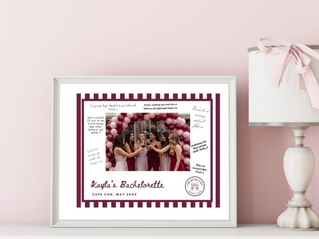 vino before vows bachelorette photo mat