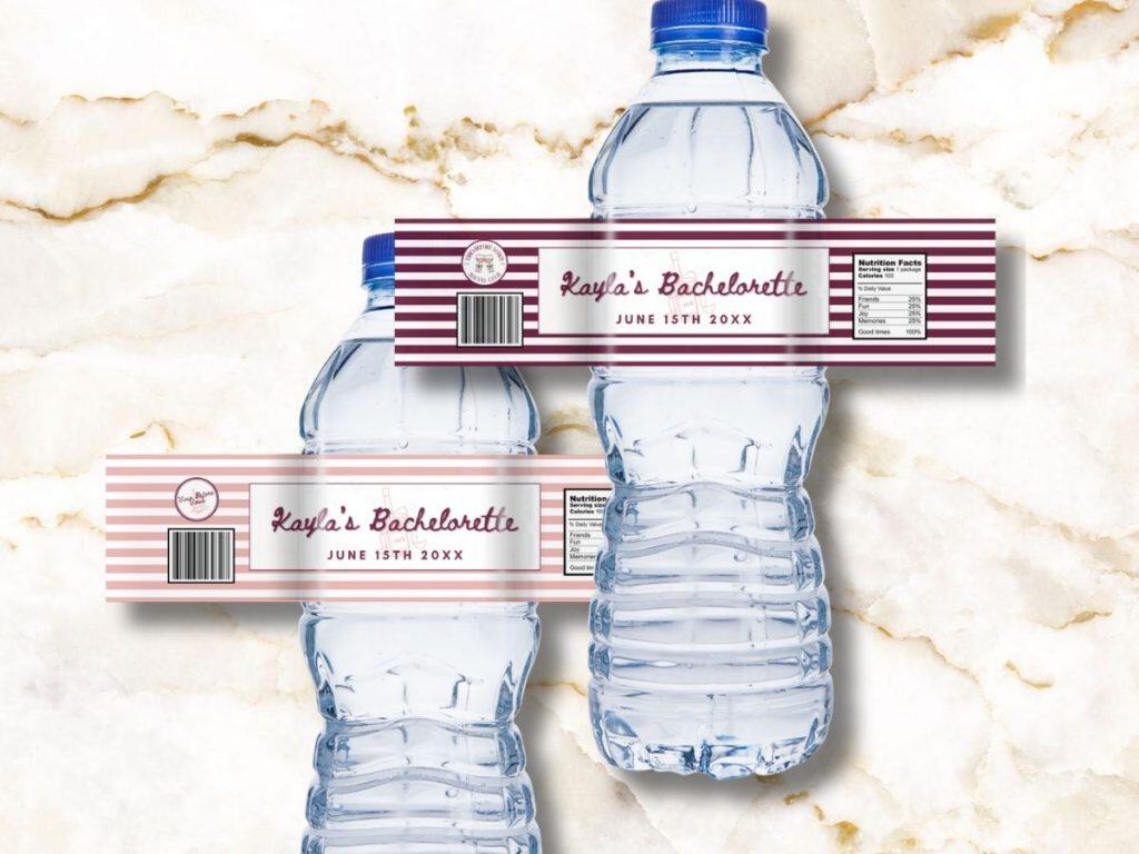 vino before vows bachelorette water bottle label